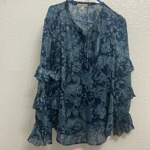 Frye and Co. Blue Floral Skirt